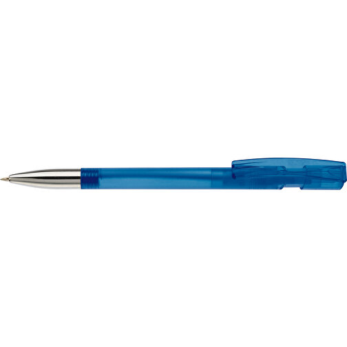 Kugelschreiber Nash Transparent Mit Metallspitze , transparent blau, ABS & Metall, 14,50cm (Länge), Bild 3
