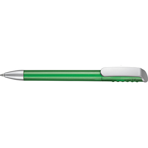 Kugelschreiber Top Spin Frozen SI , Ritter-Pen, grün-frozen/silber, ABS-Kunststoff, 14,10cm (Länge), Bild 3