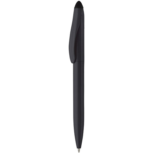 Stylus Kugelschreiber Touchy , schwarz / schwarz, ABS, 14,50cm (Länge), Bild 1