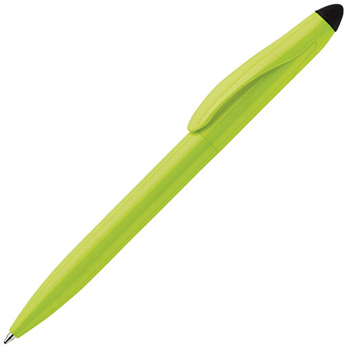 Stylus Kugelschreiber Touchy , hellgrün / schwarz, ABS, 14,50cm (Länge), Bild 2