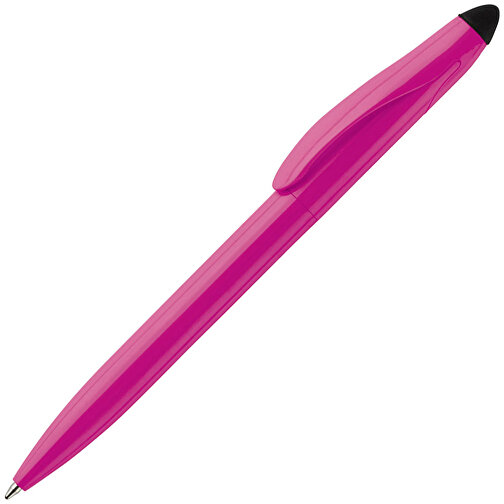 Stylus Kugelschreiber Touchy , rosé / schwarz, ABS, 14,50cm (Länge), Bild 2