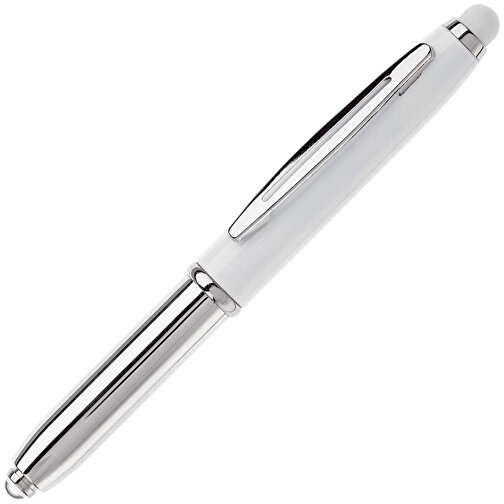 Stylus Kugelschreiber Shine , weiß, ABS chrombeschichtet & Aluminium, 12,40cm (Länge), Bild 2