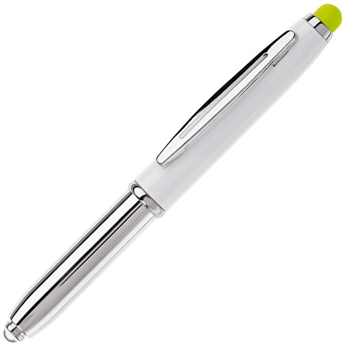 Stylus Kugelschreiber Shine , weiss / hellgrün, ABS chrombeschichtet & Aluminium, 12,40cm (Länge), Bild 2