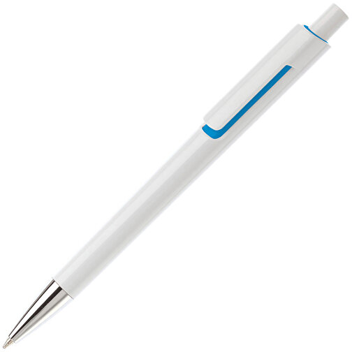 Kugelschreiber Illusion , weiß / hellblau, ABS, 13,90cm (Länge), Bild 2