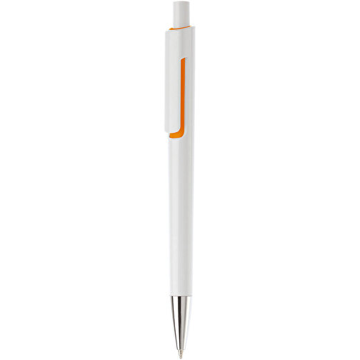 Kugelschreiber Illusion , weiss / orange, ABS, 13,90cm (Länge), Bild 1