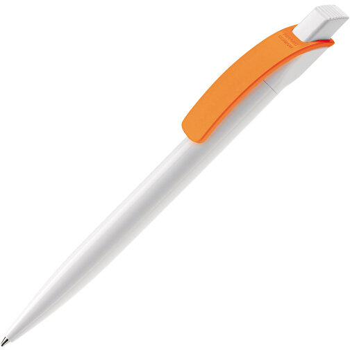 Kugelschreiber Cube Hardcolour , weiss / orange, ABS, 14,70cm (Länge), Bild 2