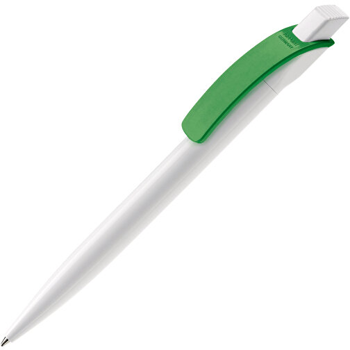 Kugelschreiber Cube Hardcolour , weiss / grün, ABS, 14,70cm (Länge), Bild 2