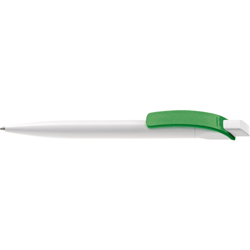 Kugelschreiber Cube Hardcolour , weiß / grün, ABS, 14,70cm (Länge), Bild 3