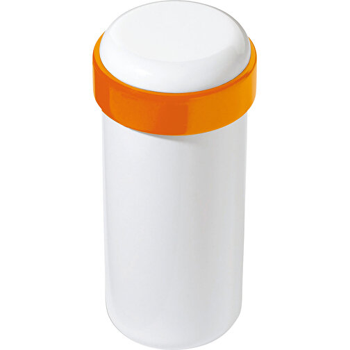 Trinkbecher Fresh 360ml , weiß / orange, ABS, 15,20cm (Höhe), Bild 1