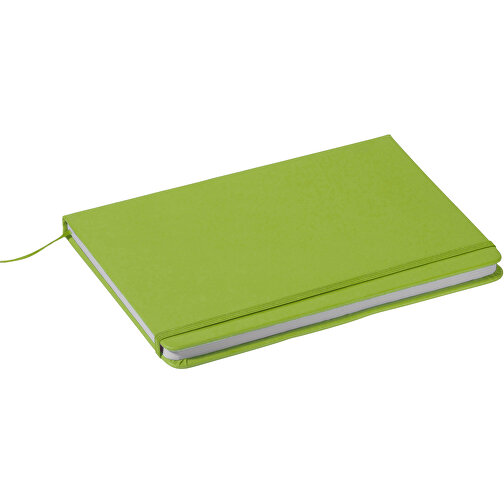 Kunstleder Notizbuch A5 , hellgrün, PU, 21,00cm x 1,50cm x 14,10cm (Länge x Höhe x Breite), Bild 1
