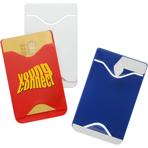 Kartenhalter, Selbstklebend , rot, PP, 9,30cm x 0,40cm x 5,70cm (Länge x Höhe x Breite), Bild 2