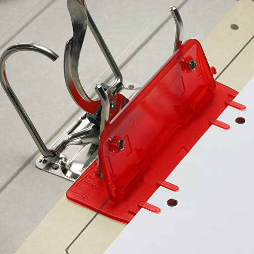 Locher , gefrostet rot, ABS, 13,00cm x 0,70cm x 6,70cm (Länge x Höhe x Breite), Bild 3