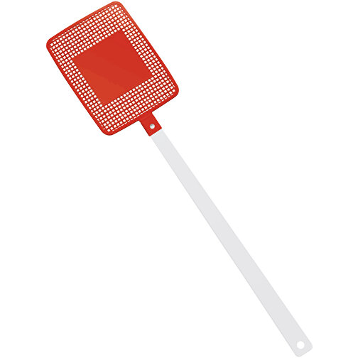 Fliegenklatsche 'Rechteck' , weiss, rot, PPC+PS, 43,50cm x 0,50cm x 10,00cm (Länge x Höhe x Breite), Bild 1