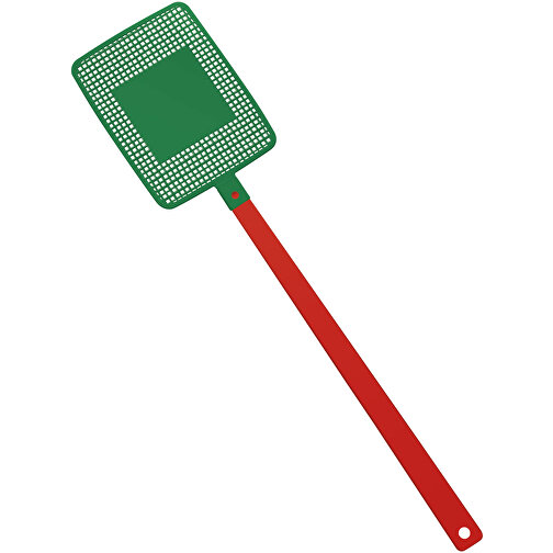 Fliegenklatsche 'Rechteck' , rot, grün, PPC+PS, 43,50cm x 0,50cm x 10,00cm (Länge x Höhe x Breite), Bild 1