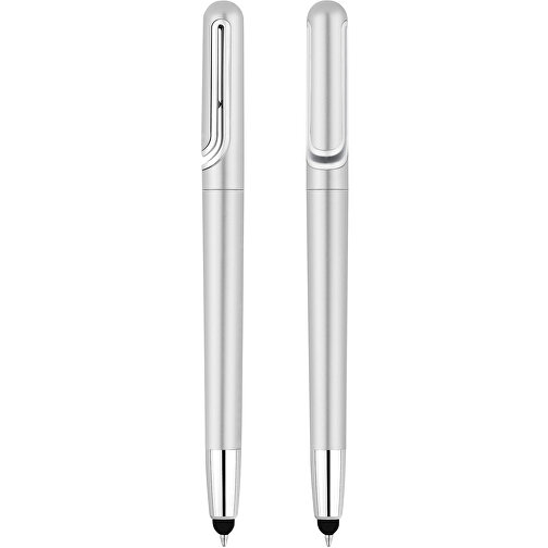 Touchscreen-Drehkugelschreiber 'Portia' , silber, ABS, 13,90cm (Länge), Bild 1