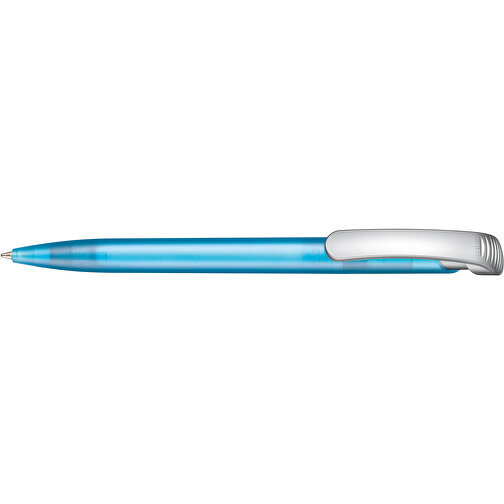 Kugelschreiber Clear Frozen SI , Ritter-Pen, karibikblau-frost/silber, ABS-Kunststoff, 14,80cm (Länge), Bild 3