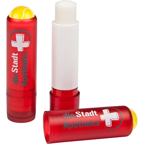 Lippenpflegestift 'Lipcare 3D Tennis' , rot, Kunststoff, 7,90cm (Höhe), Bild 1