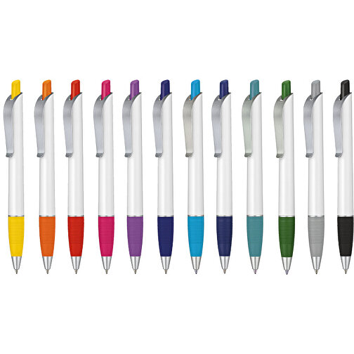 Kugelschreiber Bond , Ritter-Pen, zitronen-gelb/weiss, ABS-Kunststoff, 14,30cm (Länge), Bild 4