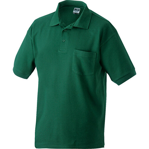Polo-Piqué Pocket , James Nicholson, dark-grün, 60% Baumwolle, ringgesponnen, 40% Polyester, M, , Bild 1