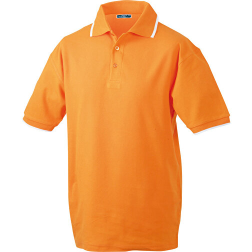 Polo Tipping , James Nicholson, orange/weiss, 100% Baumwolle, gekämmt, ringgesponnen, L, , Bild 1