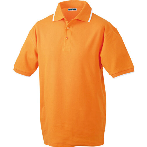 Polo Tipping , James Nicholson, orange/weiss, 100% Baumwolle, gekämmt, ringgesponnen, XXL, , Bild 1