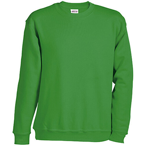 Round-Sweat Heavy , James Nicholson, lime-grün, 80% Baumwolle, ringgesponnen, 20% Polyester, XL, , Bild 1