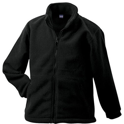 Full-Zip Fleece Junior , James Nicholson, schwarz, 100% Polyester, XS (98/104), , Bild 1
