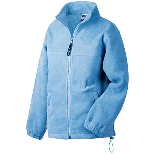 Full-Zip Fleece Junior , James Nicholson, light-blau, 100% Polyester, S (110/116), , Bild 1