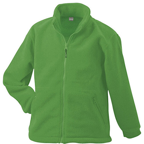Full-Zip Fleece Junior , James Nicholson, lime-grün, 100% Polyester, XS (98/104), , Bild 1