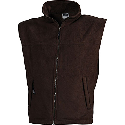 Fleece Vest , James Nicholson, braun, 100% Polyester, L, , Bild 1