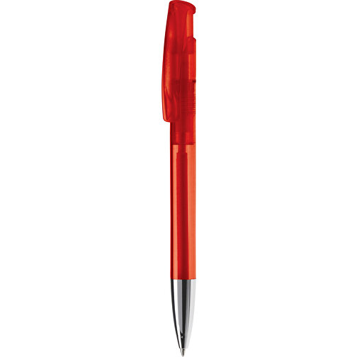 Kugelschreiber Avalon Transparent Mit Metallspitze , transparent rot, ABS & Metall, 14,60cm (Länge), Bild 1