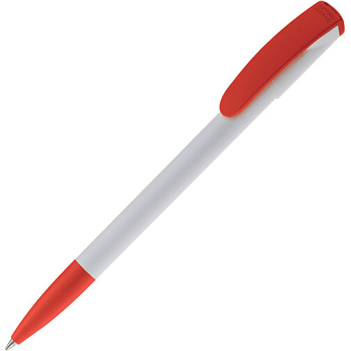 Kugelschreiber Deniro Hardcolour , weiss / rot, ABS, 14,30cm (Länge), Bild 2