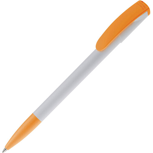Kugelschreiber Deniro Hardcolour , weiss / orange, ABS, 14,30cm (Länge), Bild 2