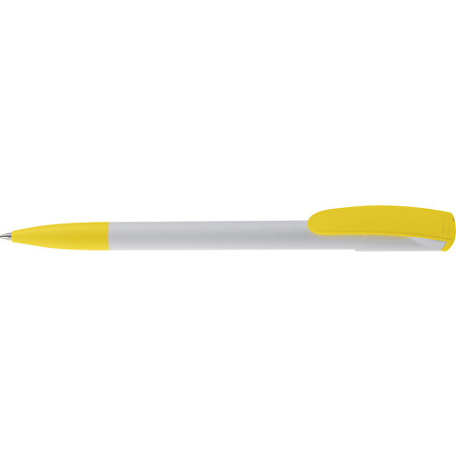 Kugelschreiber Deniro Hardcolour , weiß / gelb, ABS, 14,30cm (Länge), Bild 3