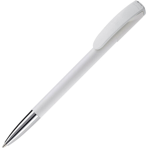 Kugelschreiber Deniro Mit Metallspitze Hardcolour , weiß / weiß, ABS & Metall, 14,30cm (Länge), Bild 2
