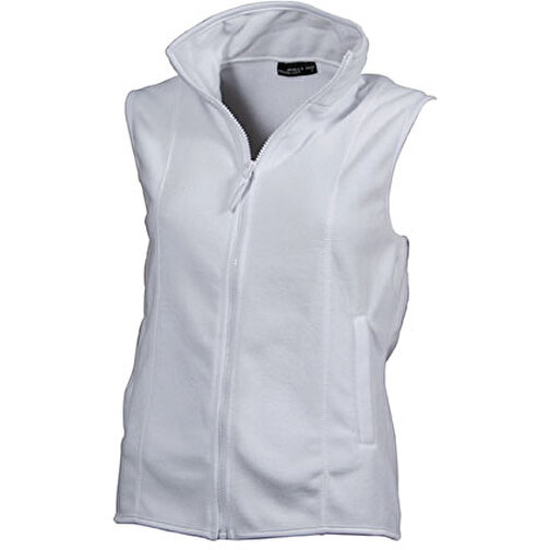 Girly Microfleece Vest , James Nicholson, weiss, 100% Polyester, L, , Bild 1