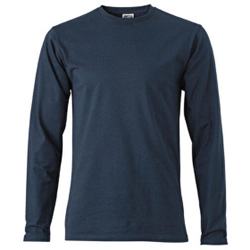 Elastic-T Long-Sleeved , James Nicholson, navy, 95% Baumwolle, gekämmt, ringgesponnen, 5% Elasthan, XXL, , Bild 1