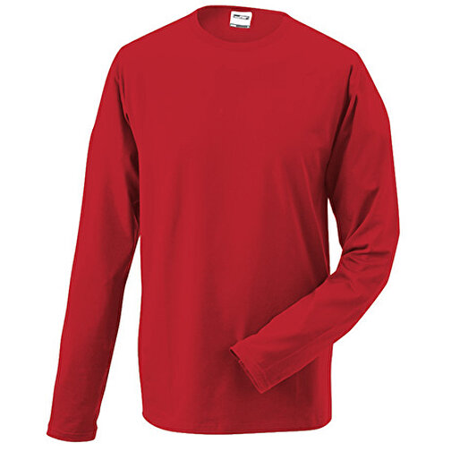 Elastic-T Long-Sleeved , James Nicholson, rot, 95% Baumwolle, gekämmt, ringgesponnen, 5% Elasthan, M, , Bild 1