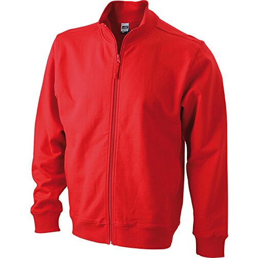 Sweat Jacket , James Nicholson, rot, 100% Baumwolle, gekämmt, ringgesponnen, S, , Bild 1