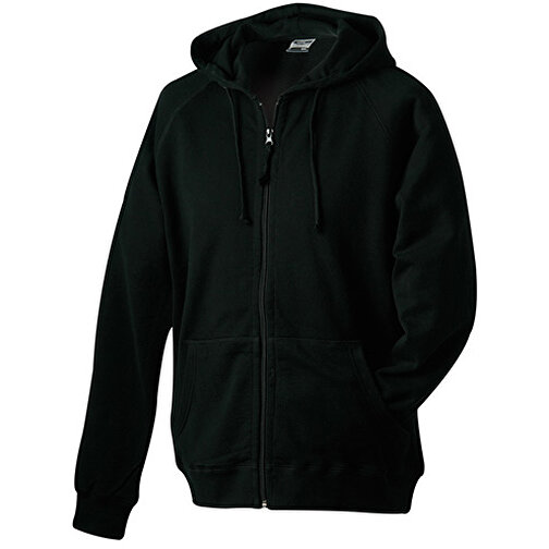 Hooded Jacket , James Nicholson, schwarz, 100% Baumwolle, gekämmt, ringgesponnen, M, , Bild 1