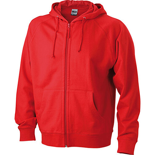 Hooded Jacket , James Nicholson, rot, 100% Baumwolle, gekämmt, ringgesponnen, XL, , Bild 1