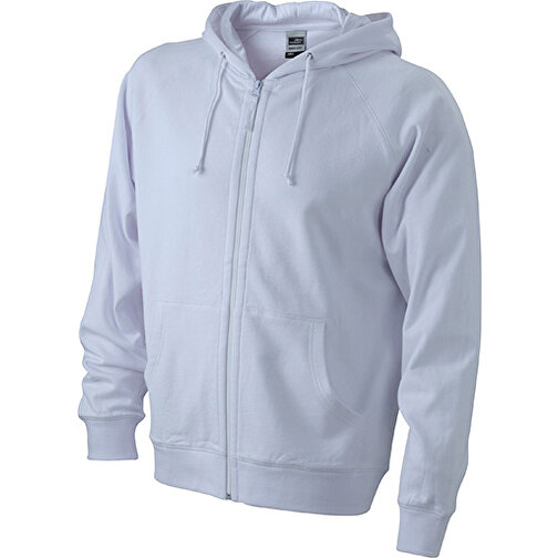 Hooded Jacket , James Nicholson, weiß, 100% Baumwolle, gekämmt, ringgesponnen, L, , Bild 1