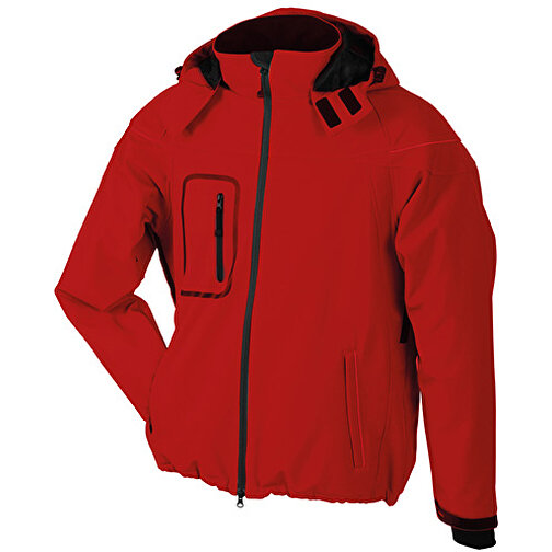 Men’s Winter Softshell Jacket , James Nicholson, rot, 100% Polyester, M, , Bild 1