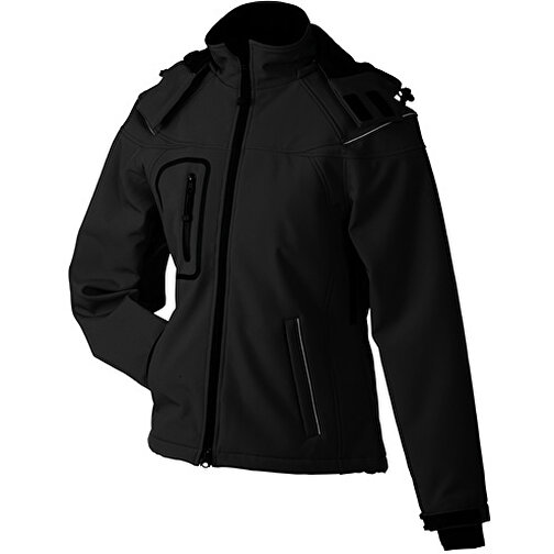 Ladies’ Winter Softshell Jacket , James Nicholson, schwarz, 100% Polyester, XL, , Bild 1