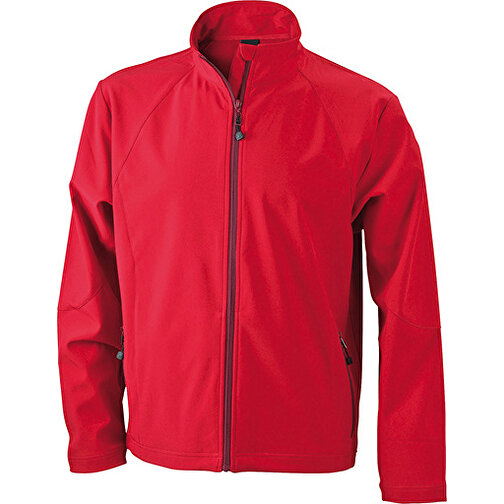 Men’s Softshell Jacket , James Nicholson, rot, 90% Polyester, 10% Elasthan, XL, , Bild 1