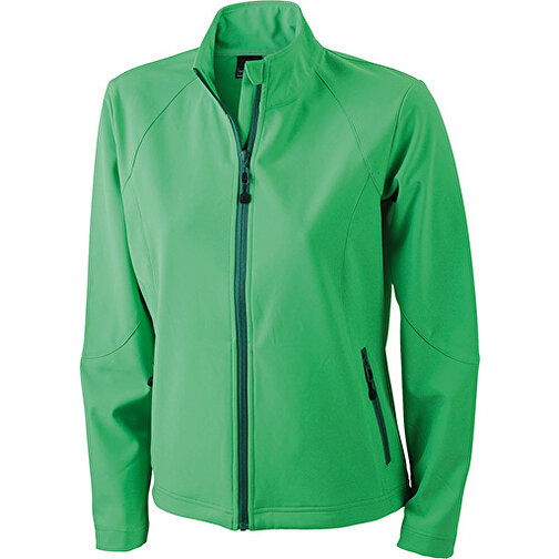 Ladies’ Softshell Jacket , James Nicholson, grün, 90% Polyester, 10% Elasthan, S, , Bild 1