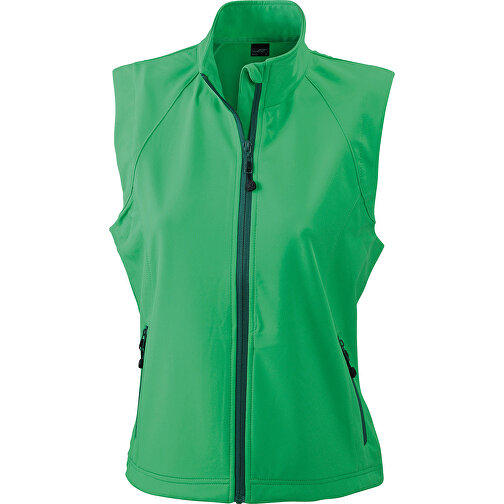 Ladies’ Softshell Vest , James Nicholson, grün, 90% Polyester, 10% Elasthan, S, , Bild 1
