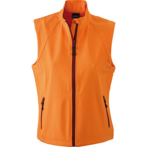 Ladies’ Softshell Vest , James Nicholson, orange, 90% Polyester, 10% Elasthan, XXL, , Bild 1