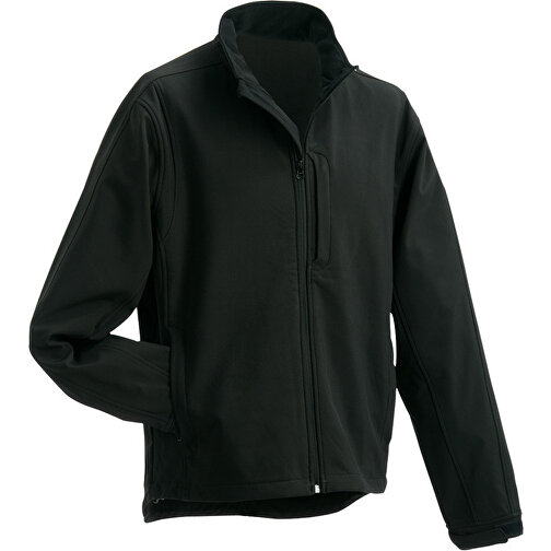 Men’s Softshell Jacket , James Nicholson, schwarz, 95% Polyester, 5% Elasthan, S, , Bild 1