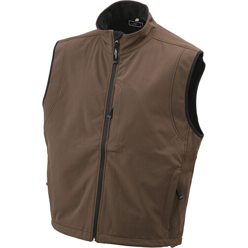 Men’s Softshell Vest , James Nicholson, braun, 95% Polyester, 5% Elasthan, XL, , Bild 1